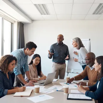 Business leaders practicing negotiation in a workshop