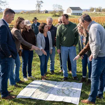 Leadership team participating in an outdoor strategic workshop