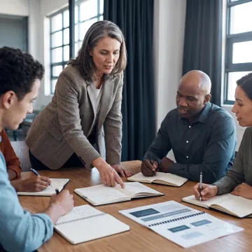 Facilitator guiding leaders through an interactive certificate program