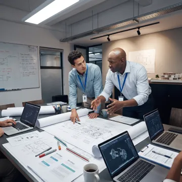 Engineers collaborating during a leadership workshop