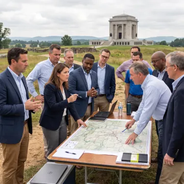 Leadership team in an outdoor facilitated workshop