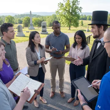 Leadership team participating in an outdoor facilitated discussion