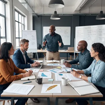 Business leaders practicing negotiation in a workshop
