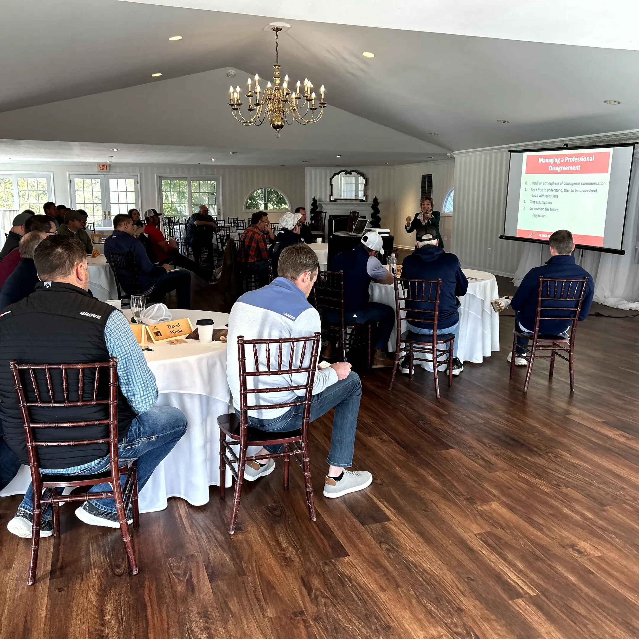 Corporate leaders in a facilitated resilience workshop