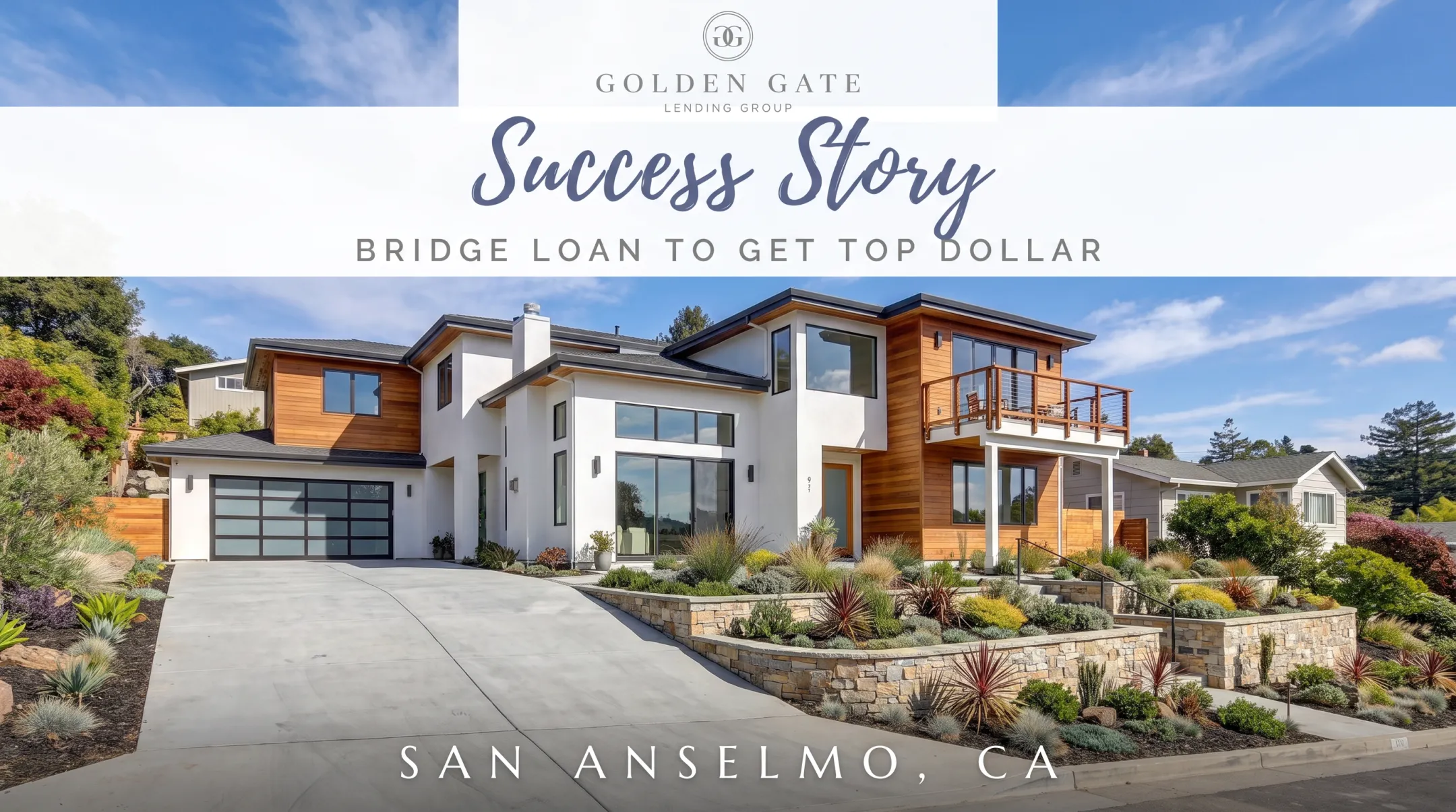 Bay Area luxury home exterior representing bridge loan financed property