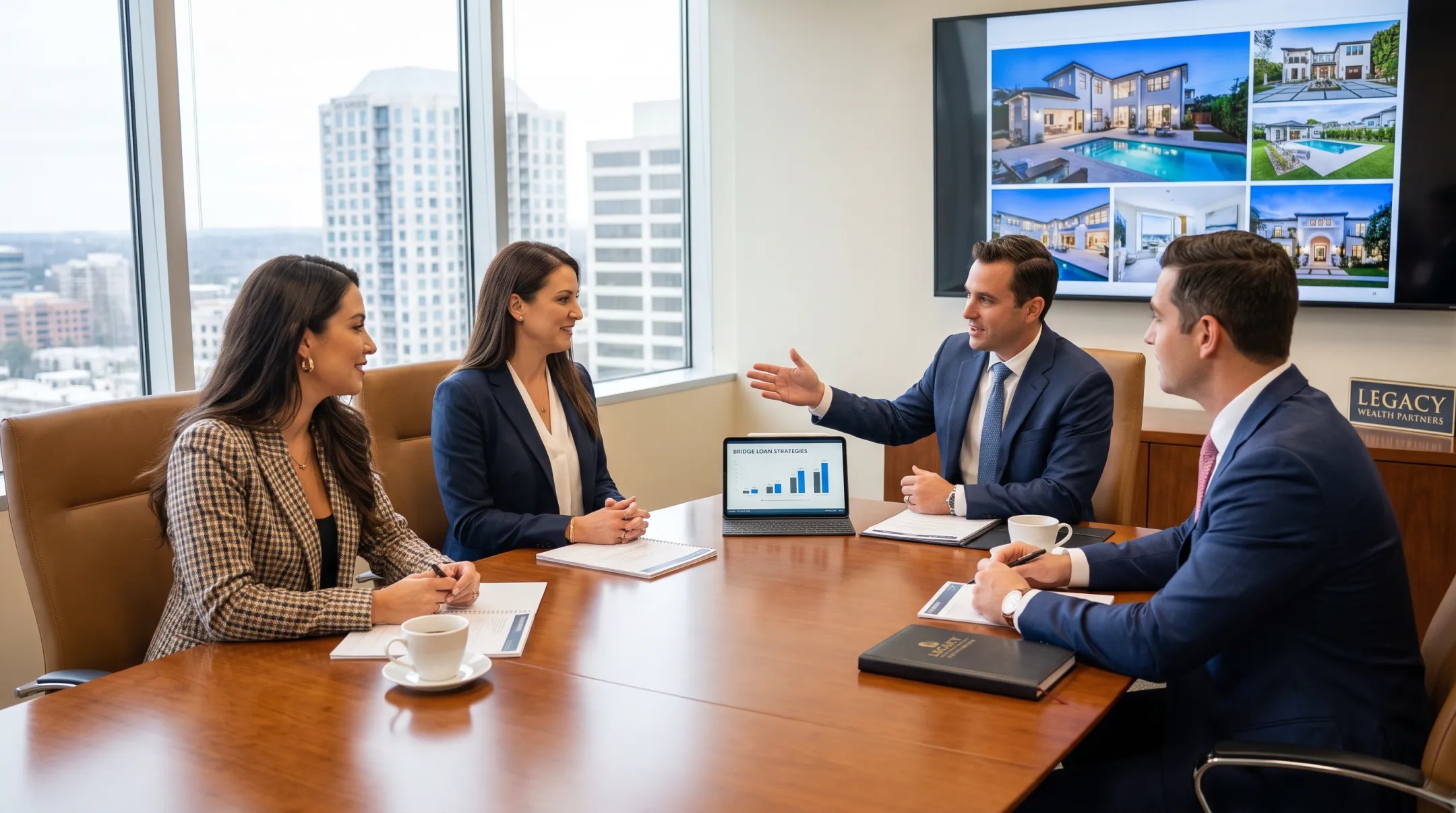 Golden Gate Lending Group team consulting clients on bridge loan financing