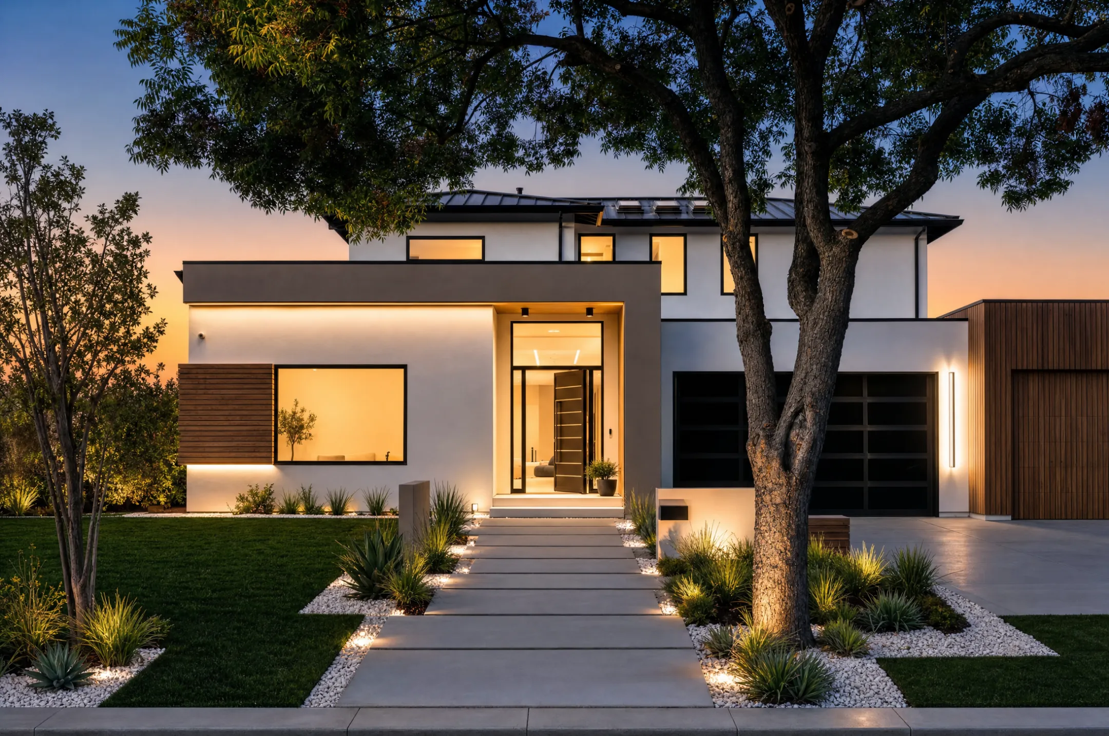 Luxury Bay Area home exterior with move-in-ready modern finishes