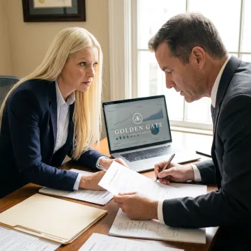 Loan advisor reviewing luxury financing documents