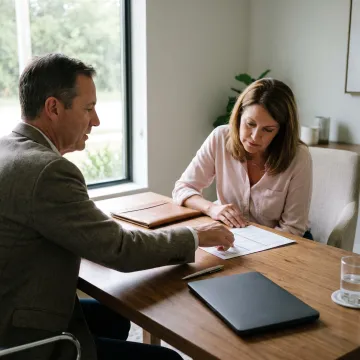 Lending specialist reviewing asset documents