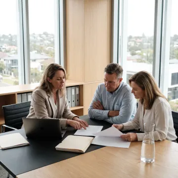 Loan advisor reviewing jumbo mortgage documents
