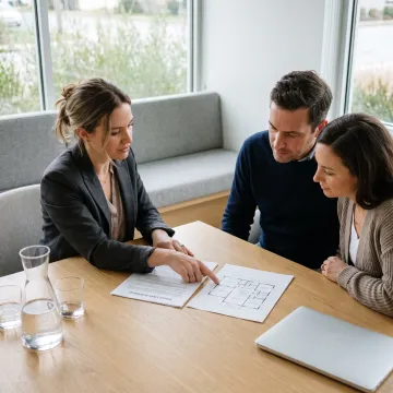 Loan advisor guiding clients through mortgage financing steps