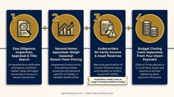 4-step second home mortgage buying process from assessment to closing