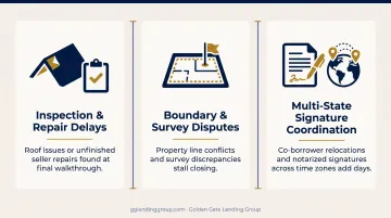 Three common causes of real estate closing delays comparison chart