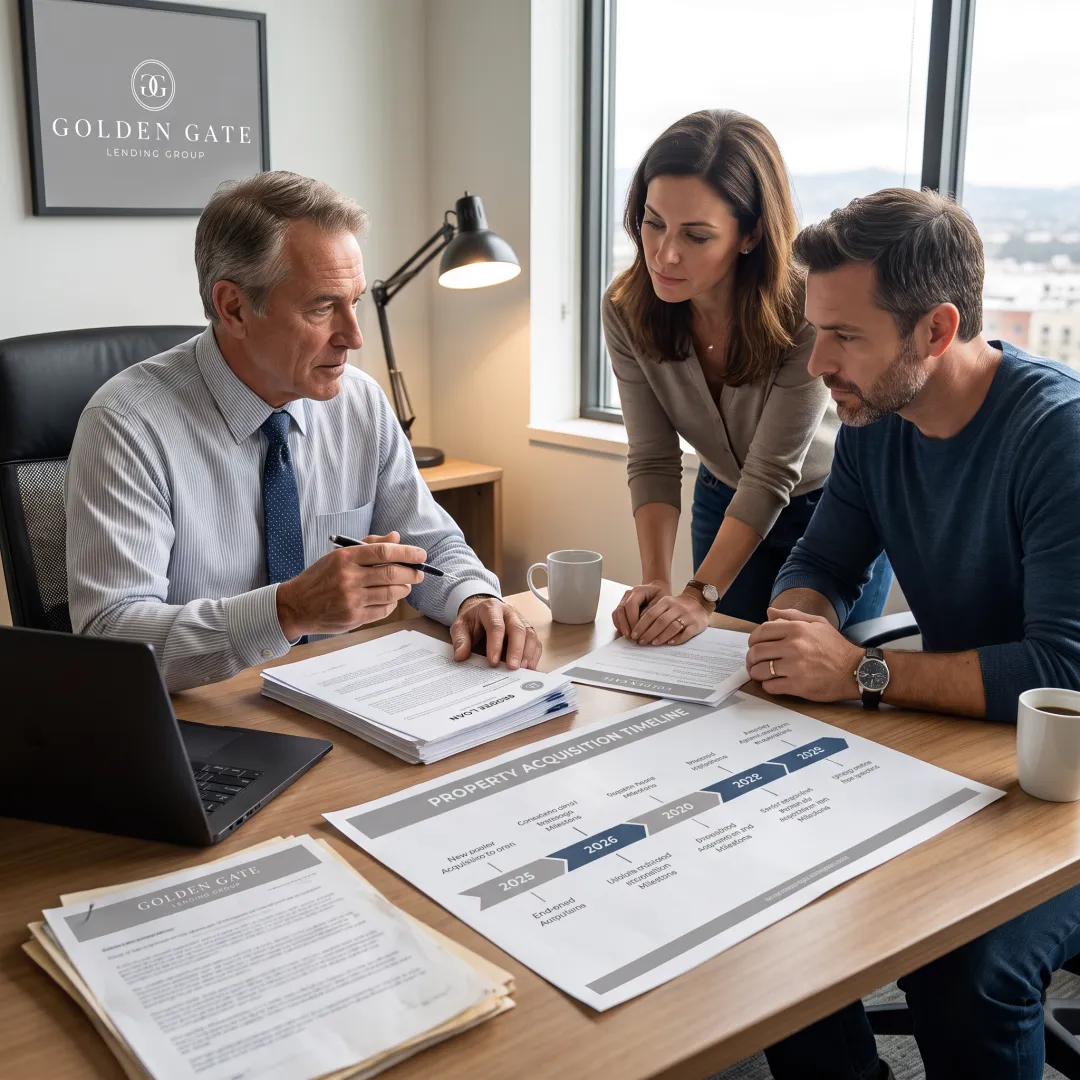 Lending advisor guiding clients through loan documents