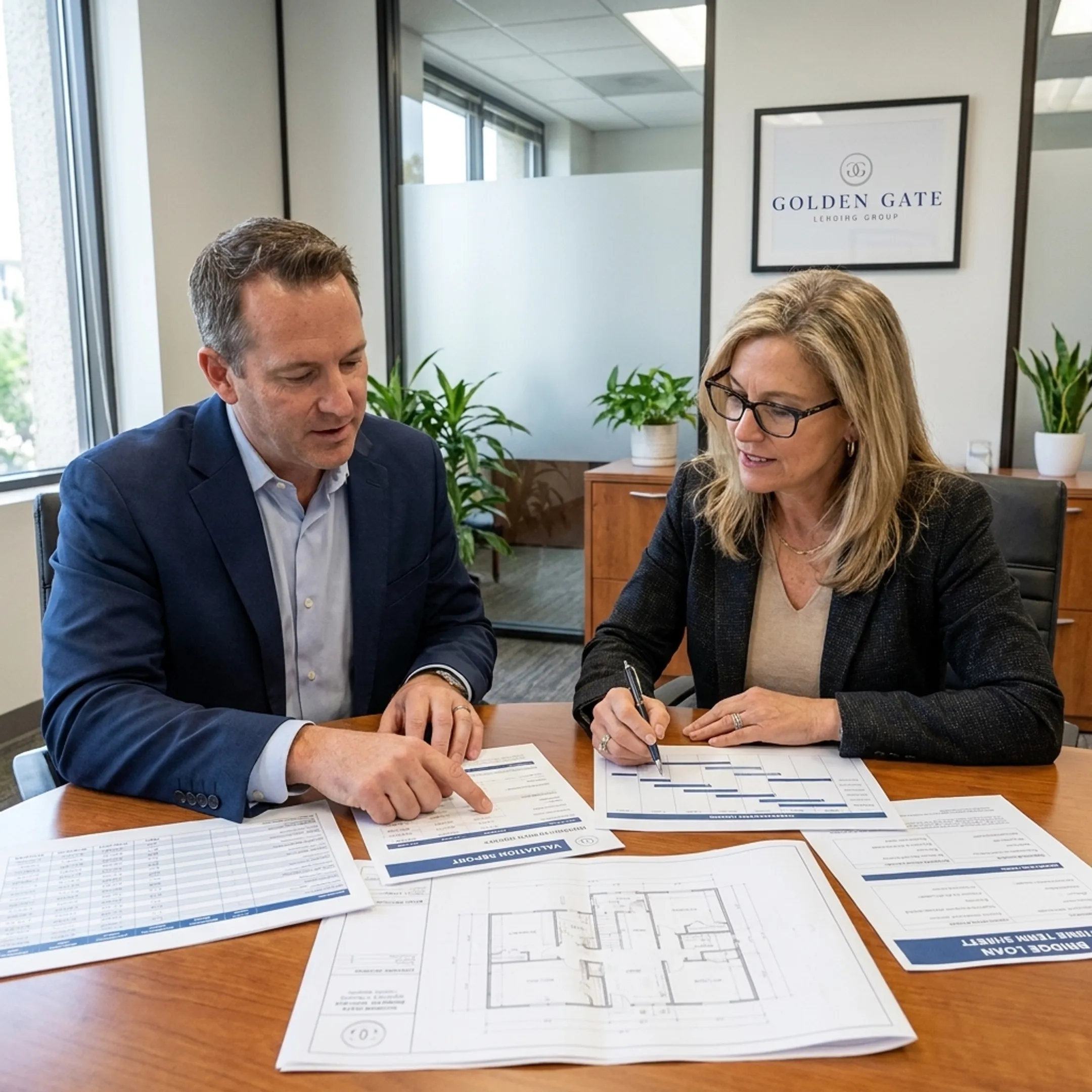 Investor discussing private bridge financing