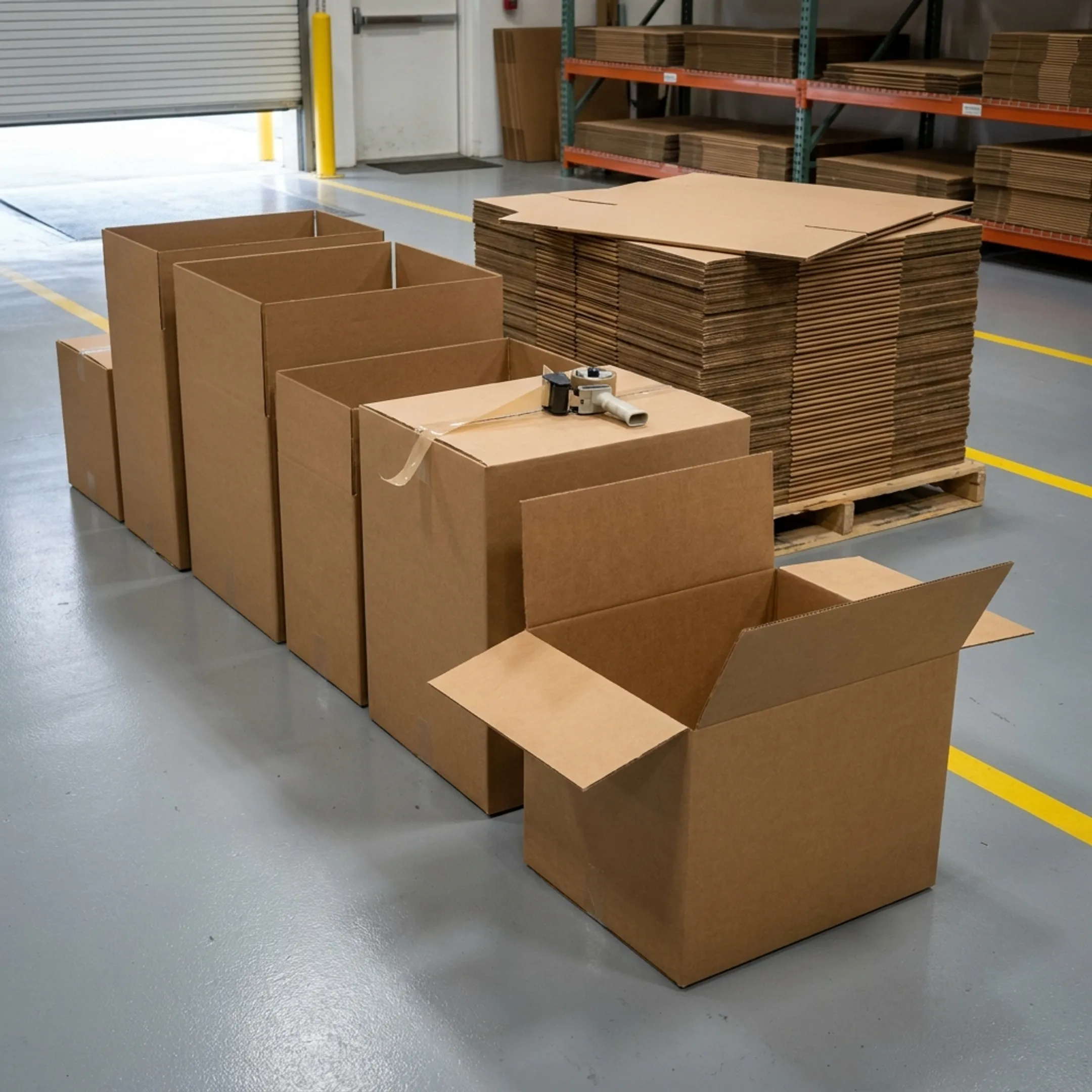 Industrial packaging with double wall boxes