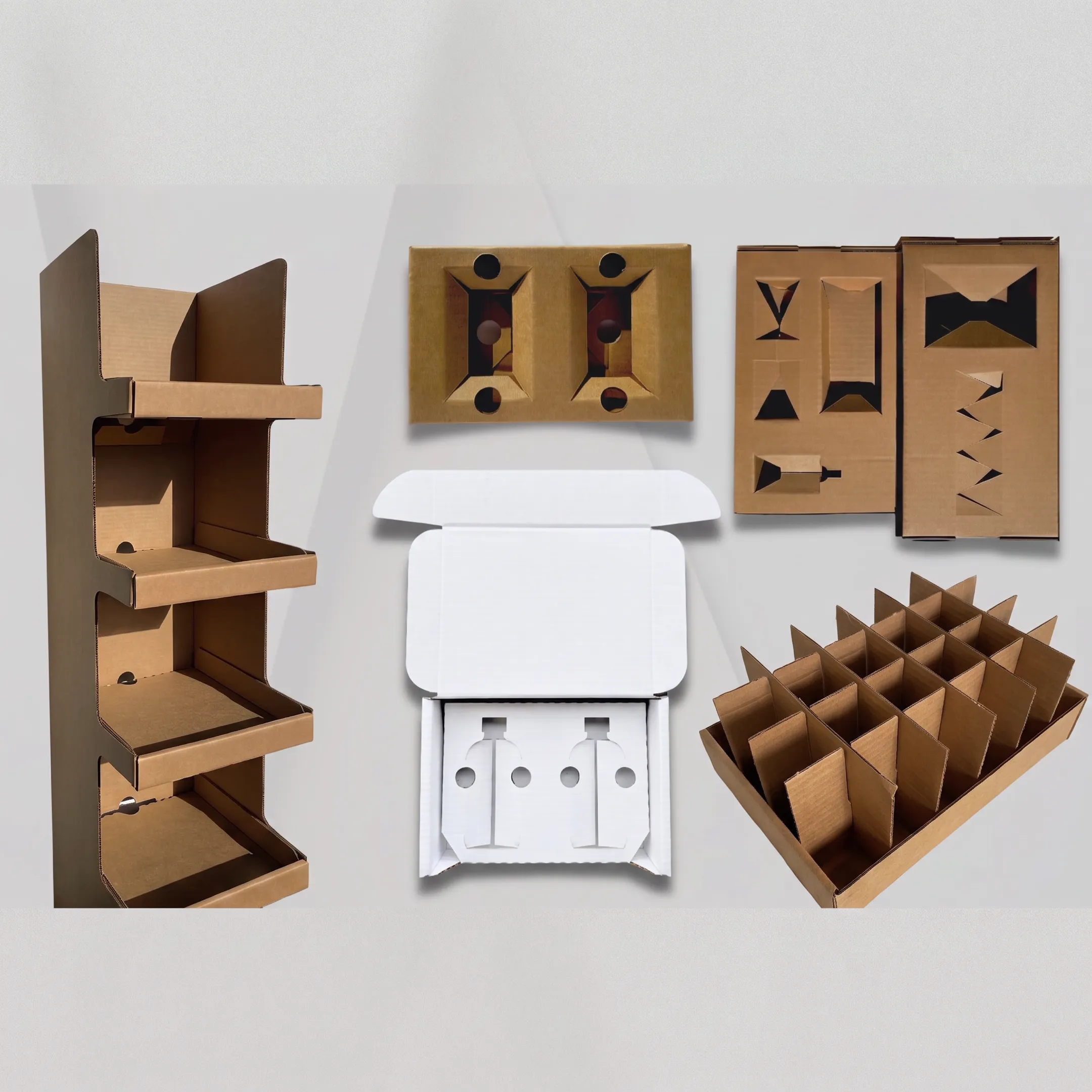 Designer reviewing a corrugated box prototype