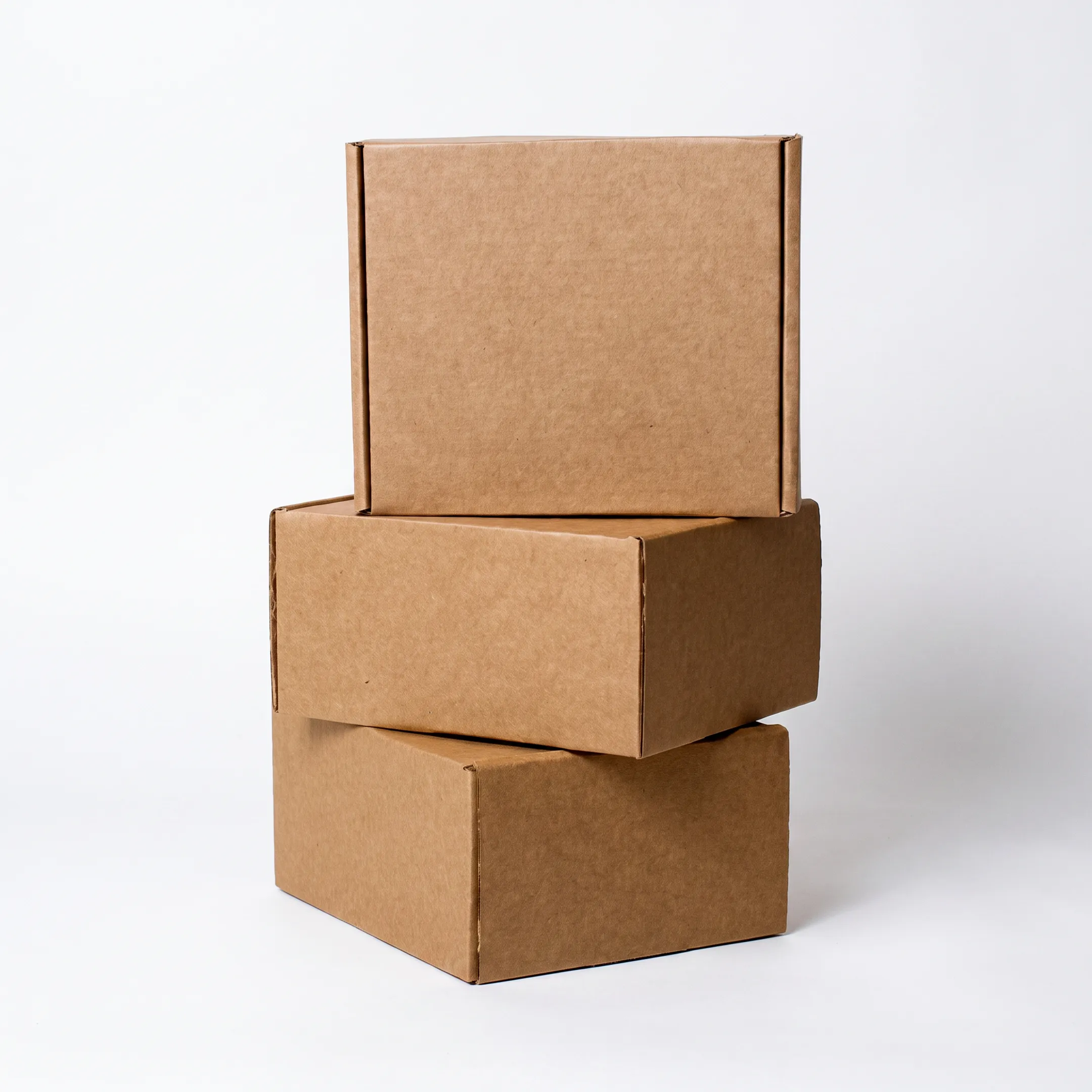 Custom brown corrugated boxes with branded product packaging