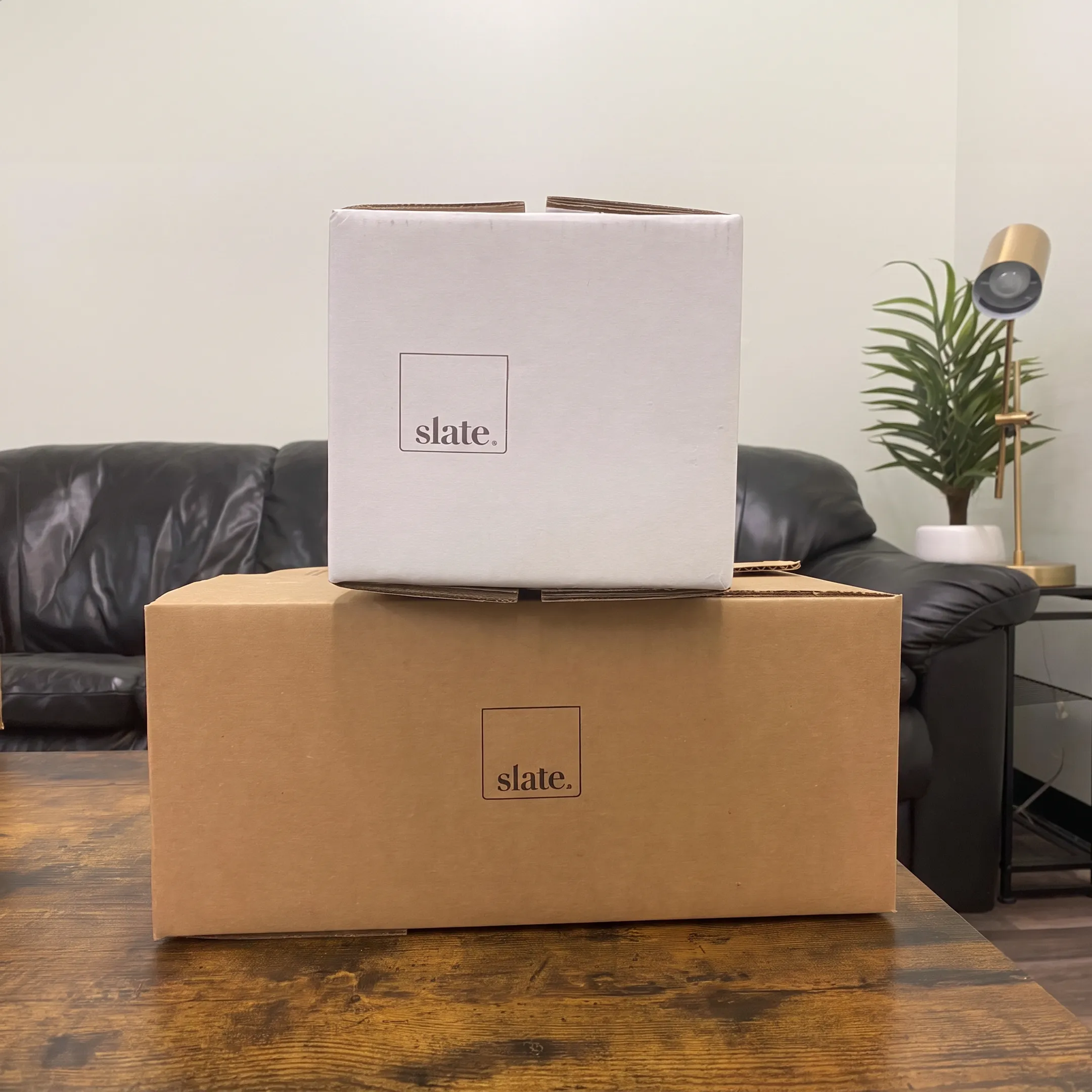 Branded reusable shipping boxes ready for fulfillment