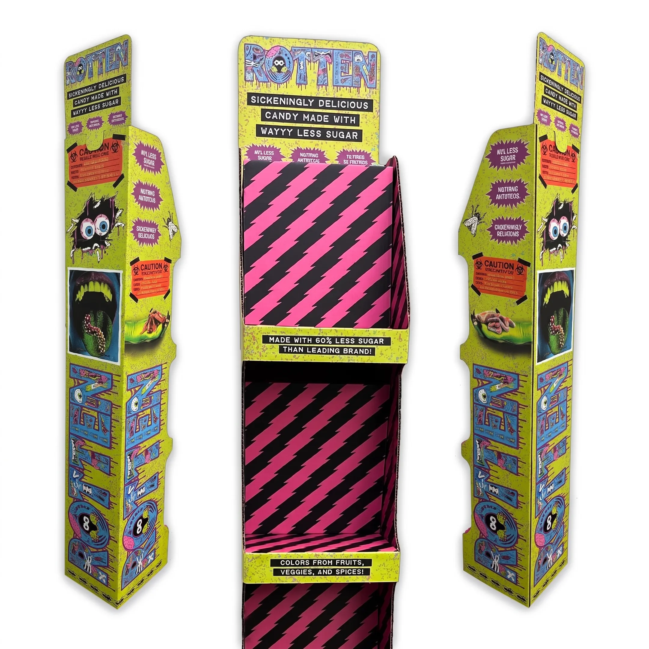 Custom retail POP display with packaged products