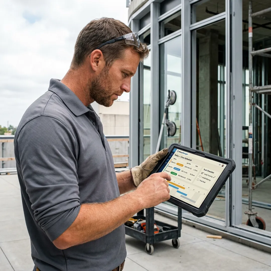 Jobsite management software for glazing contractors