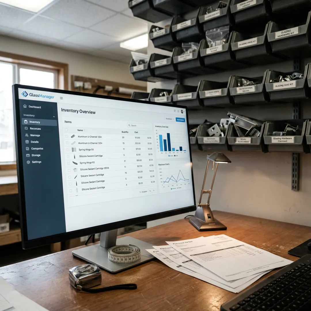 Spare parts inventory software for glass shops