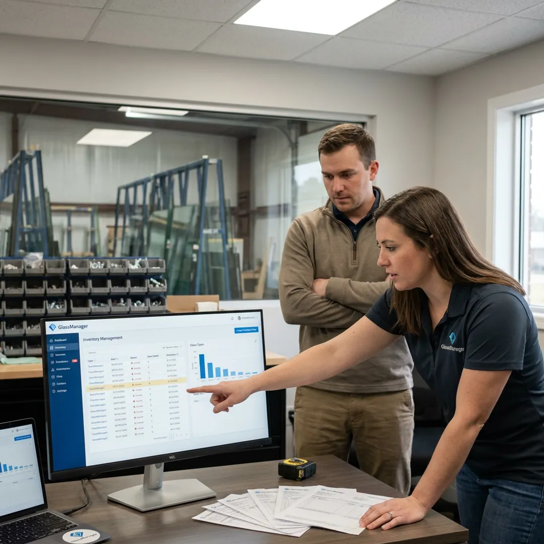 Glass inventory software dashboard