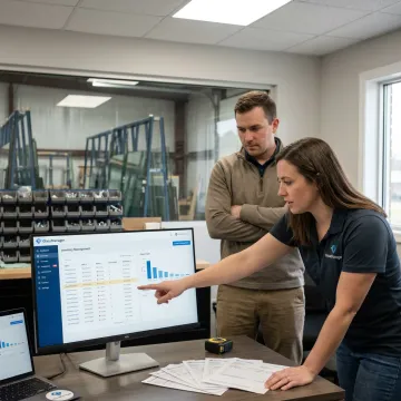 Glass inventory software dashboard