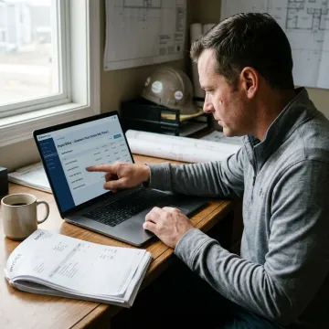 Glazing contractor reviewing AIA-style billing dashboard
