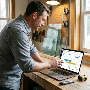 Glass contractor using job management software