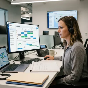 Dispatcher assigning glass installation crews