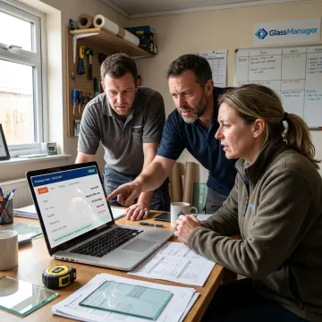 Team reviewing digital purchase orders