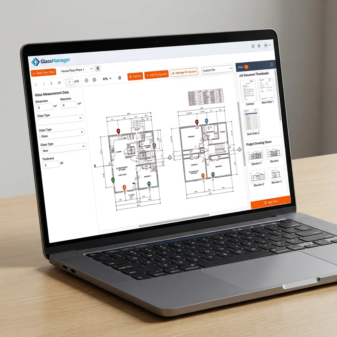 Digital blueprint software for glass floor plans