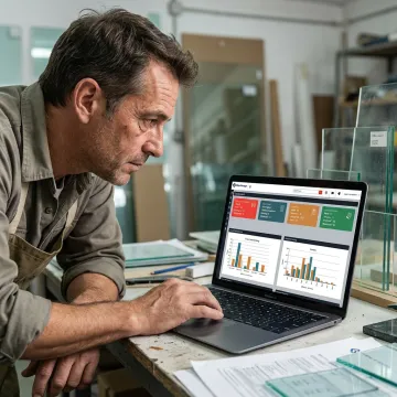 Time and material billing software for a glass shop
