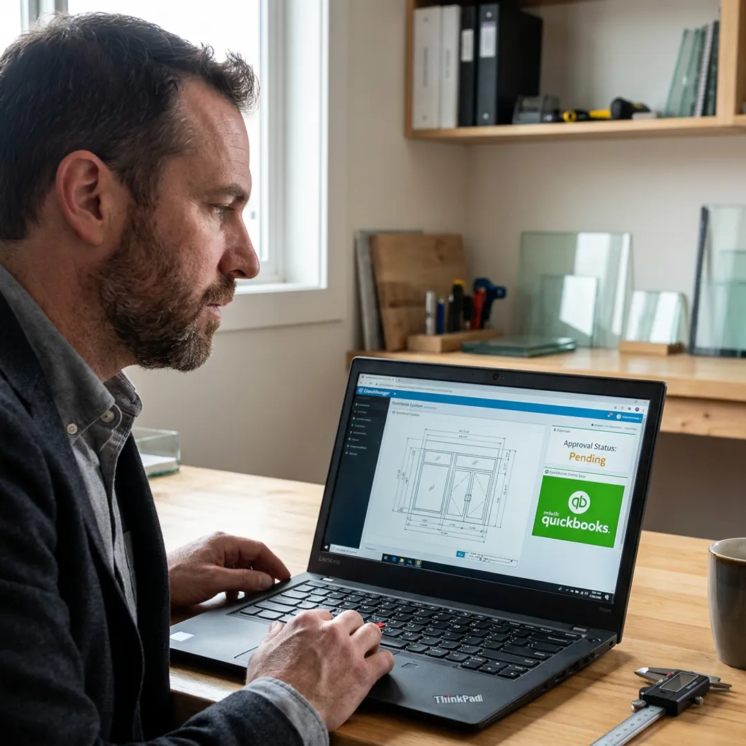 Quoting workflow on glass business software