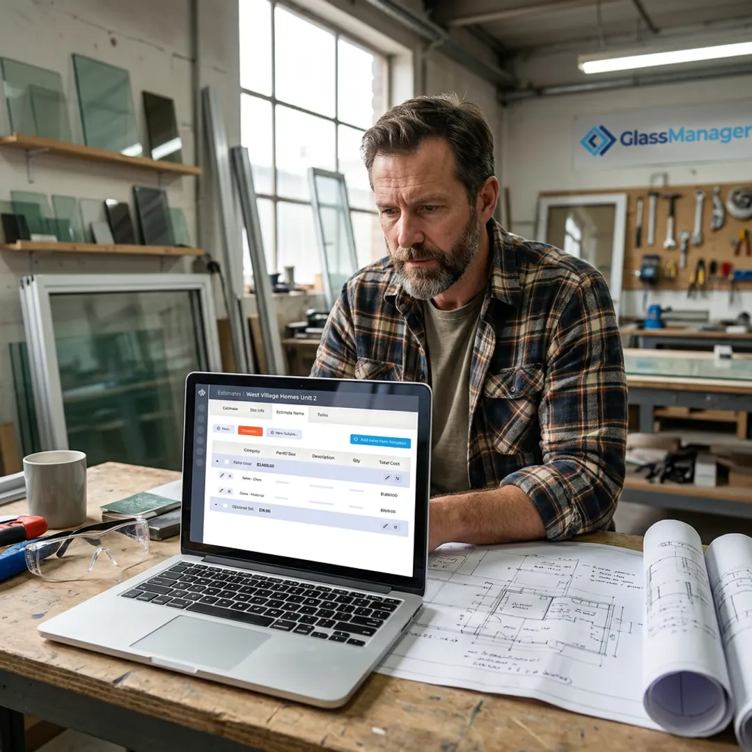Estimator creating a digital construction quote
