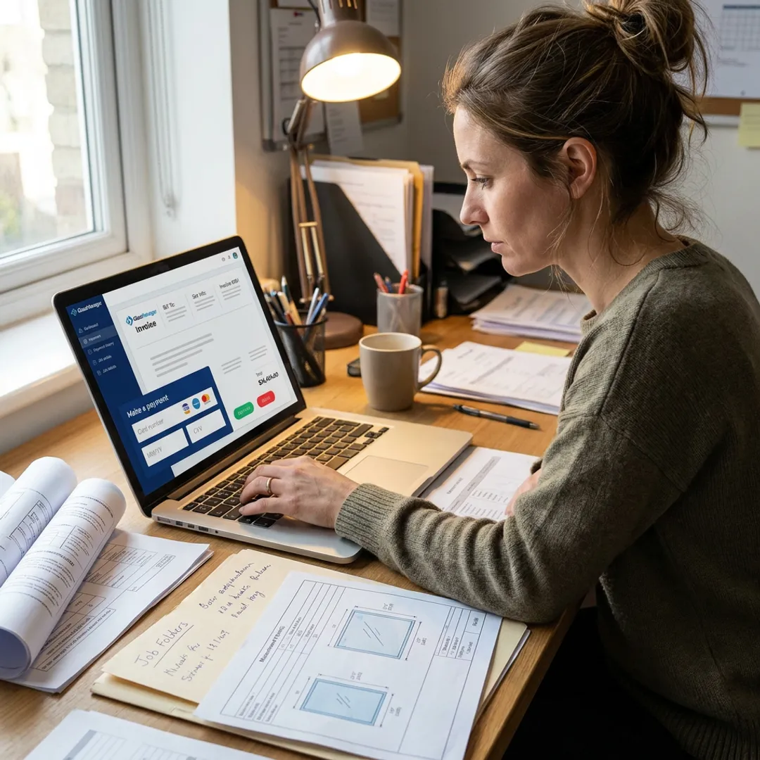 Contractor using invoicing software