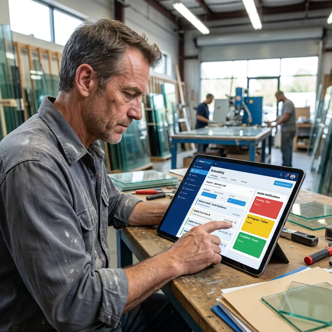 Glass shop scheduling dashboard