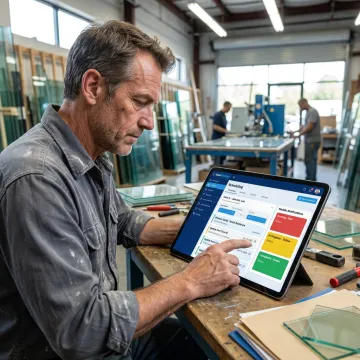 Glass shop scheduling dashboard