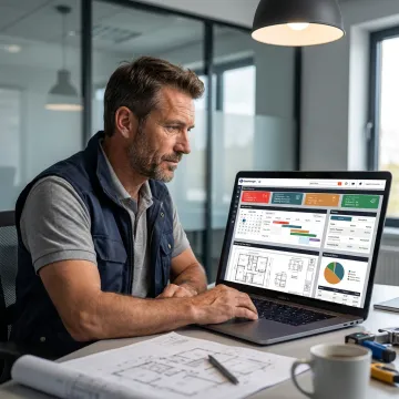 Glazing contractor managing jobs in software dashboard