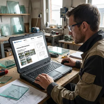 Glazier using GlassManager software dashboard