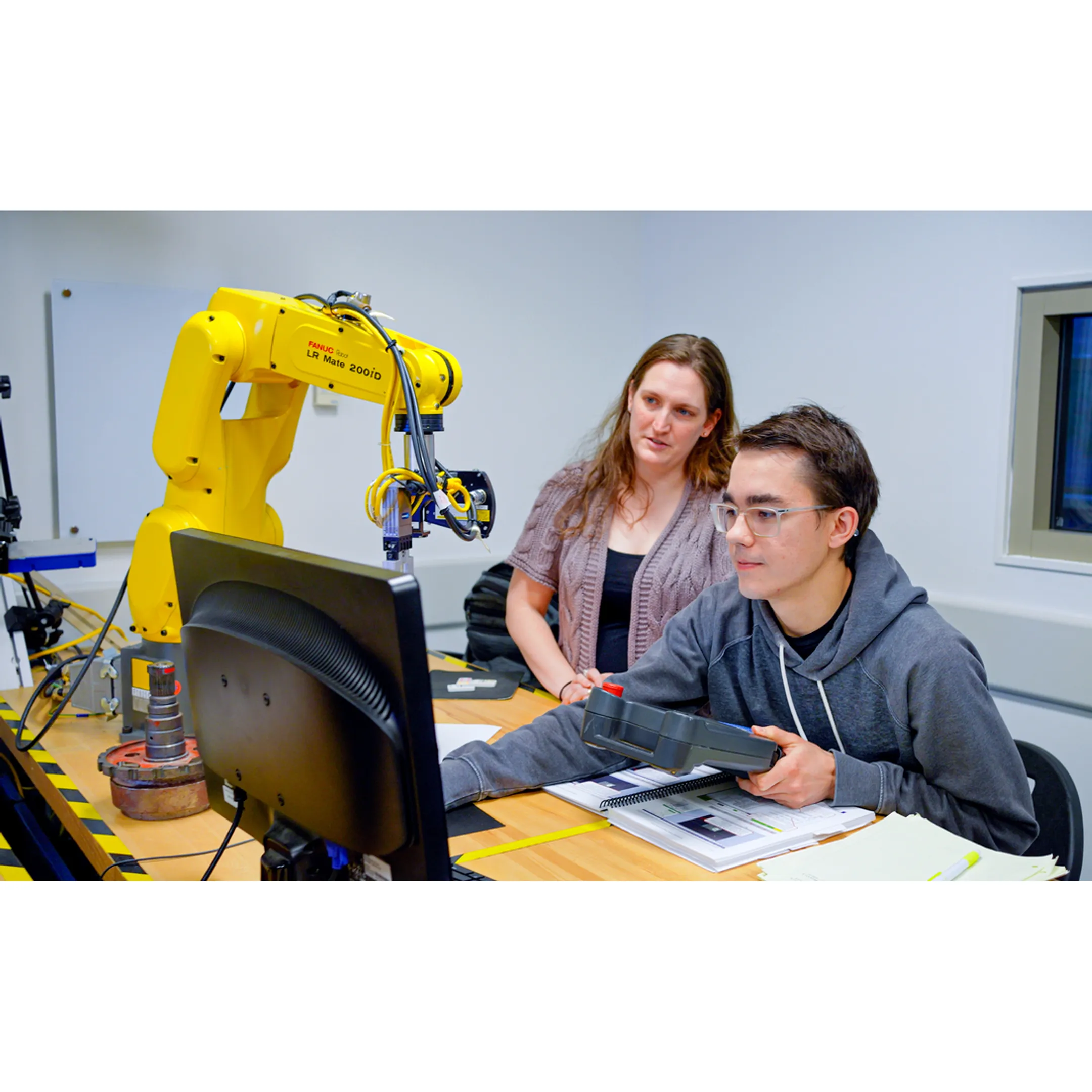 Team participating in robot safety training