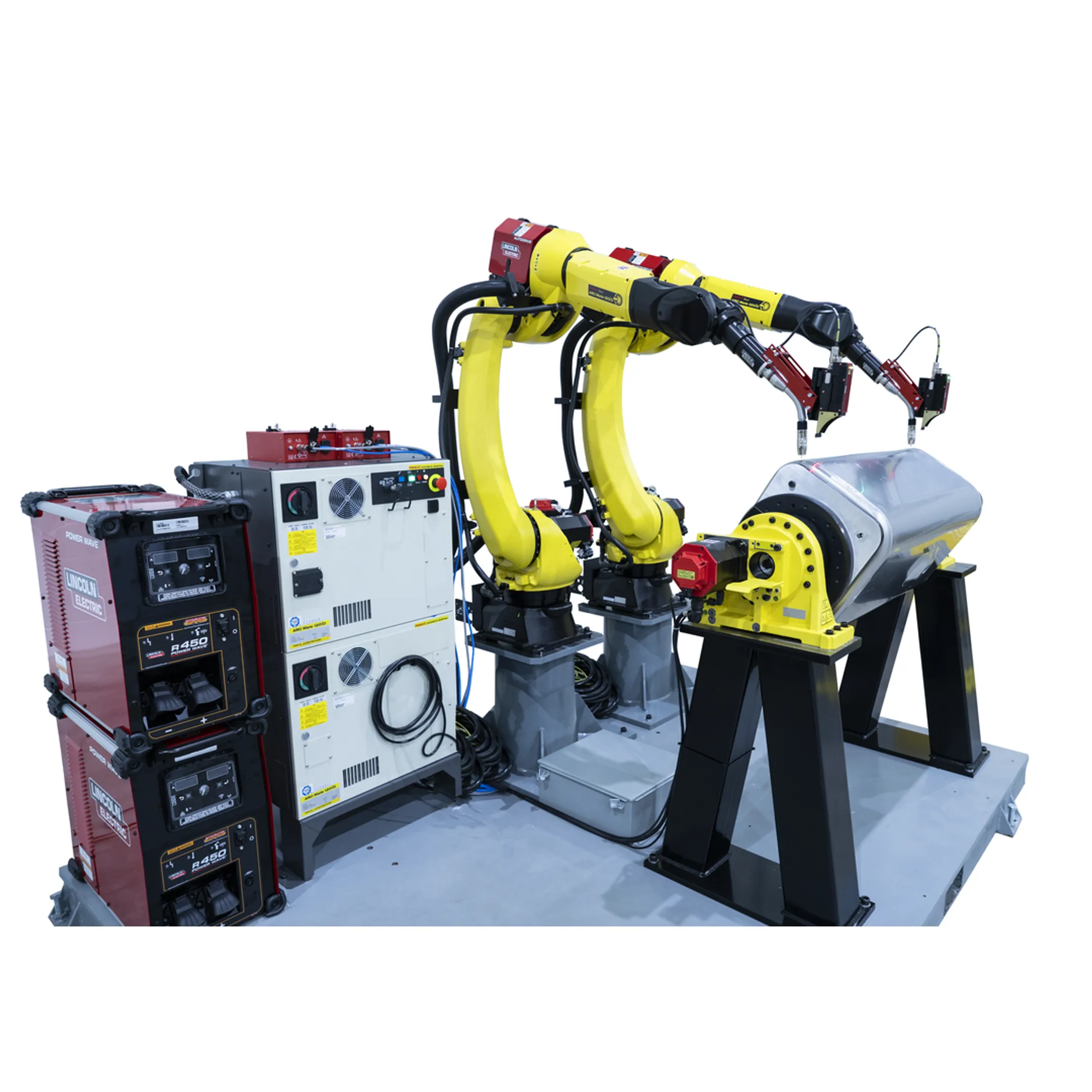 Engineer reviewing vision-guided robotic welding cell
