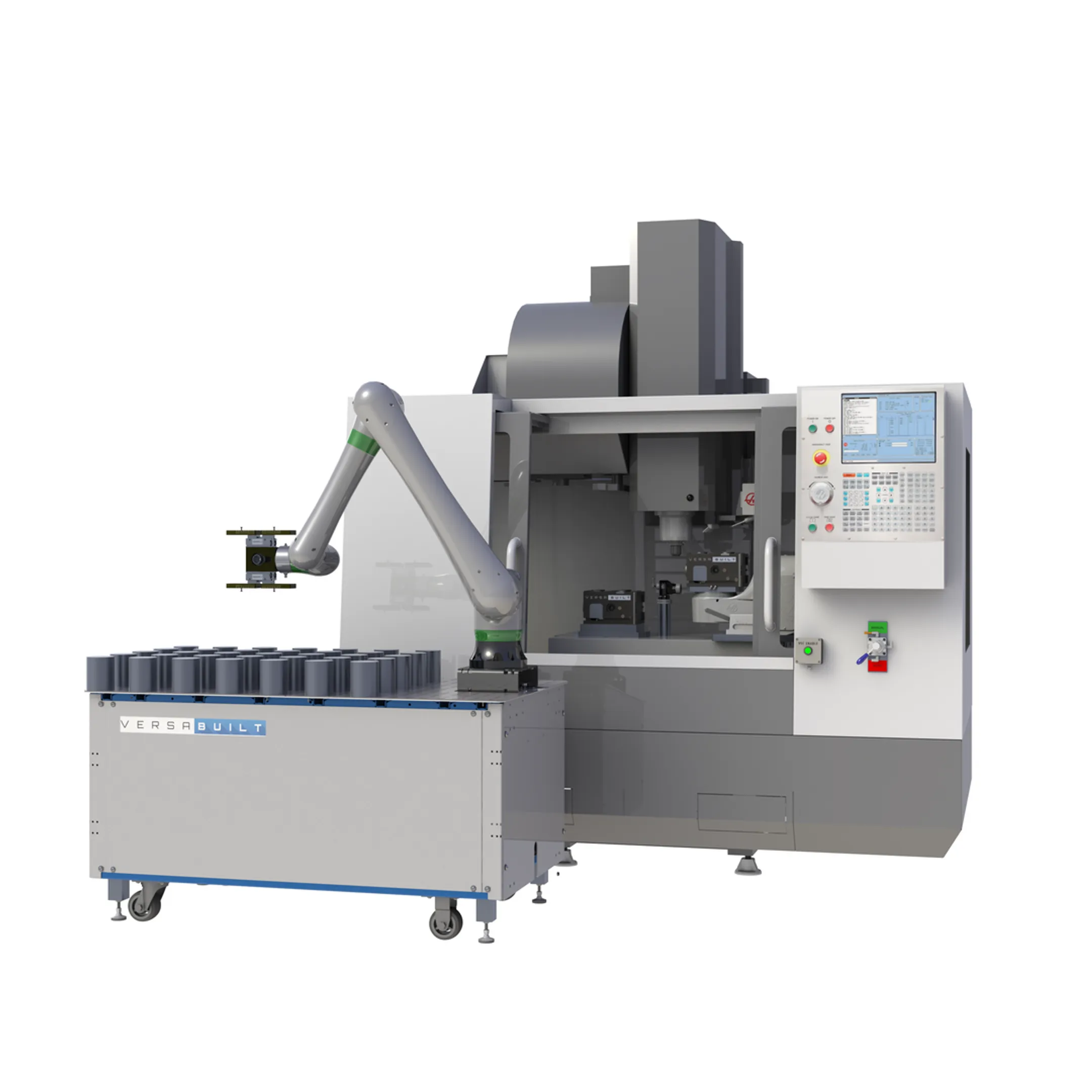 Technician commissioning a robotic automation system