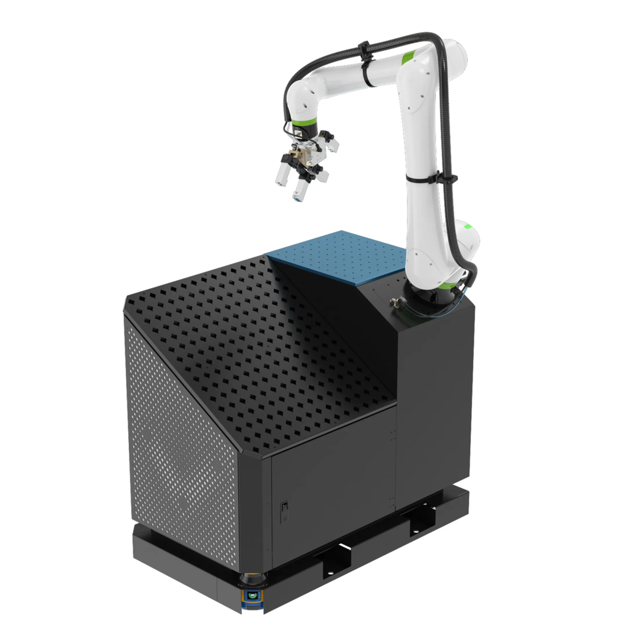 Engineer programming a robotic automation cell