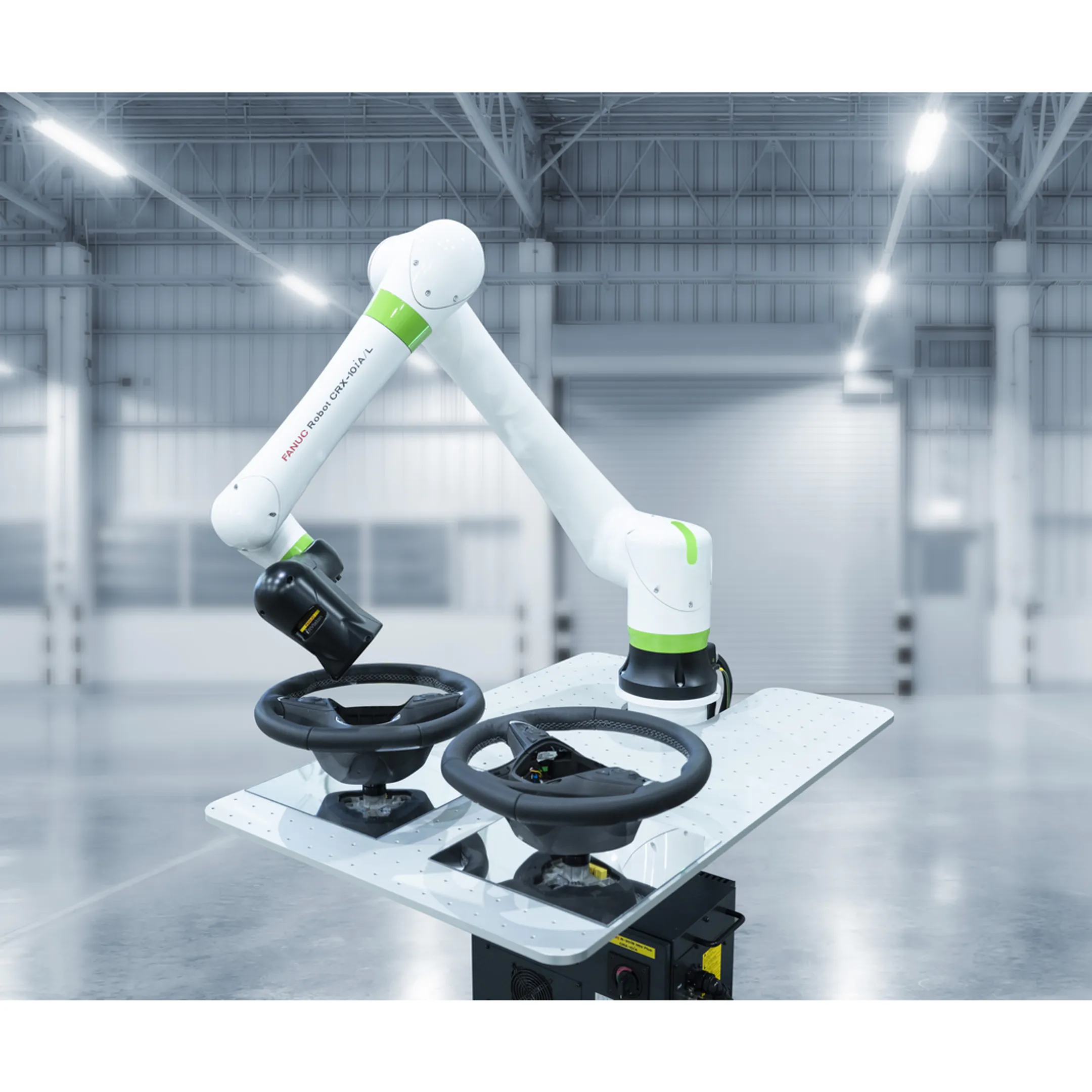 Engineer reviewing robotic machine vision inspection data