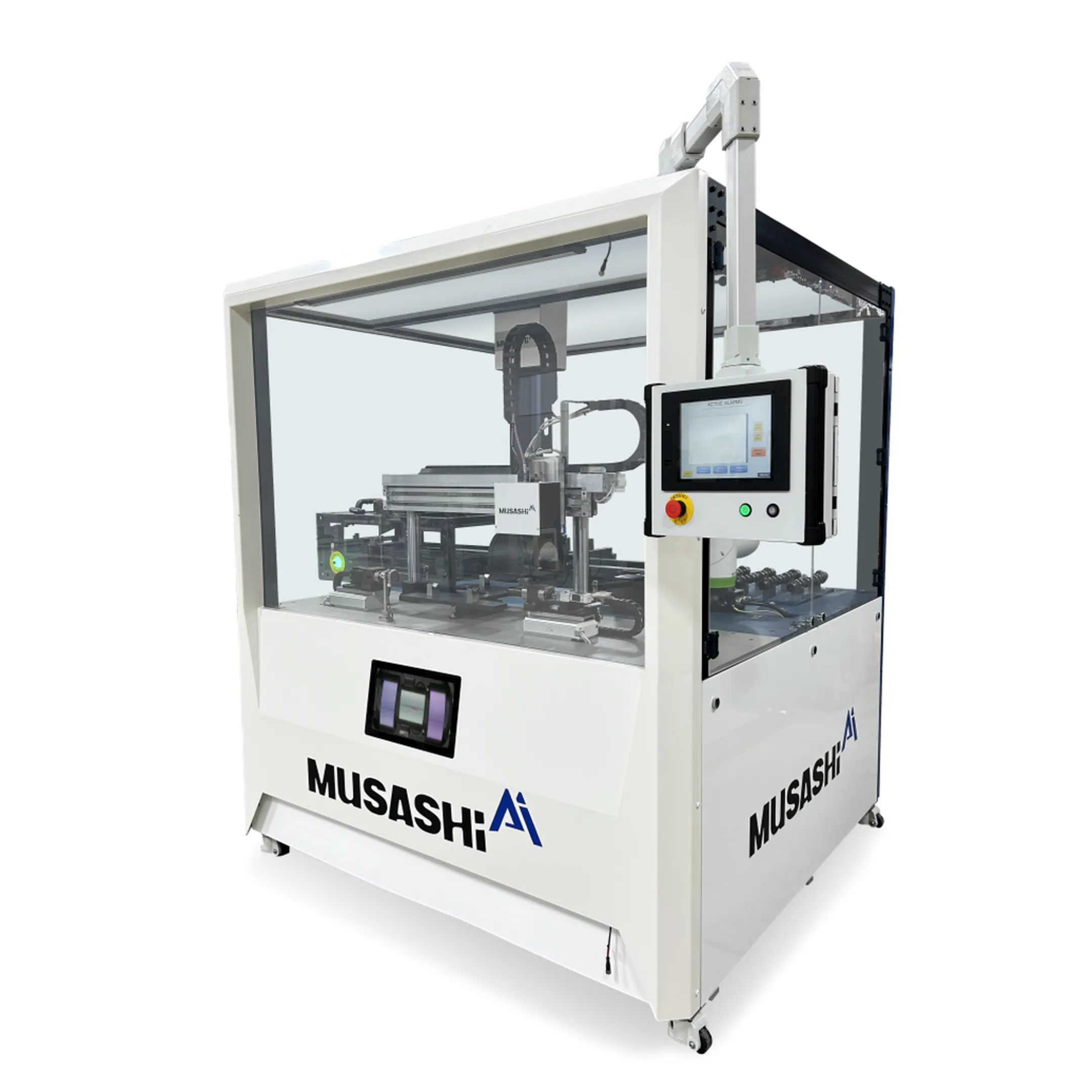 Engineer programming an industrial robot