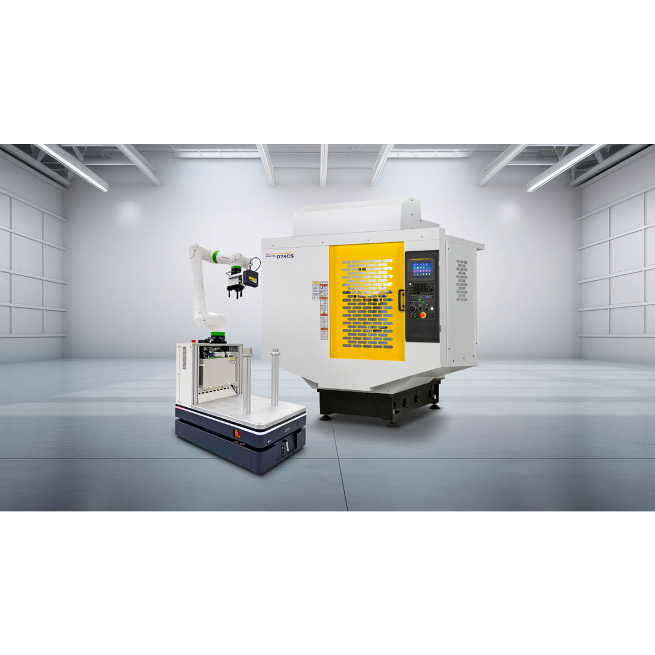 Engineers planning a robotic manufacturing system