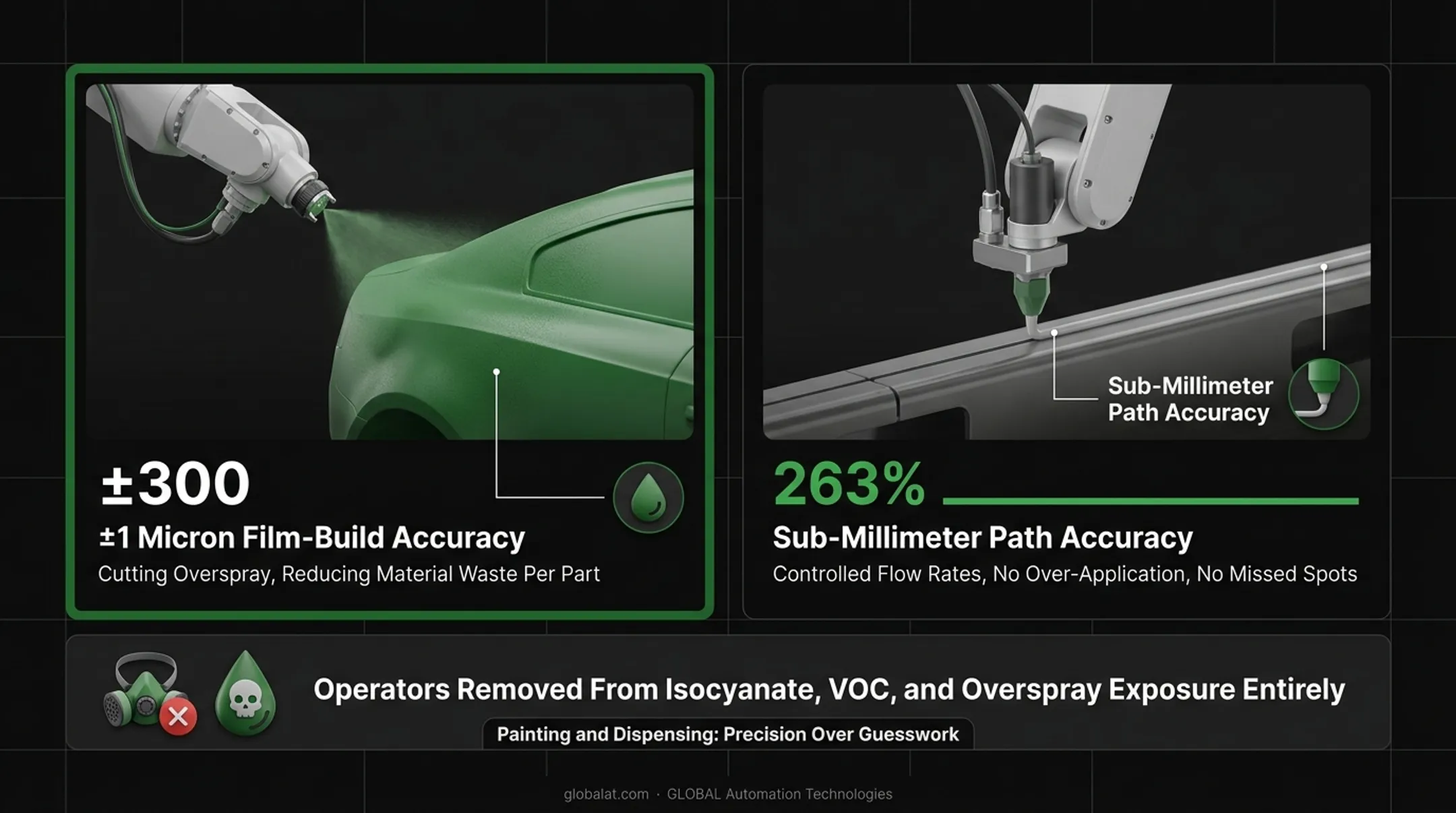 Industrial robotic arm performing precision painting and dispensing operations