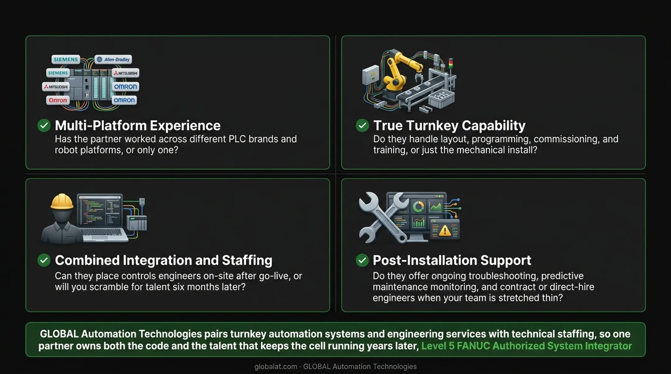 Four-point checklist for selecting a factory automation integration partner